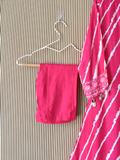 Kashvi Pink Bandhej Style Kurta Set