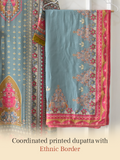 Elegant Printed Muslin Stitched 3-Piece Suit Set