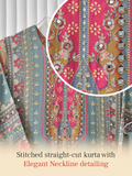 Elegant Printed Muslin Stitched 3-Piece Suit Set