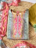 Elegant Printed Muslin Stitched 3-Piece Suit Set
